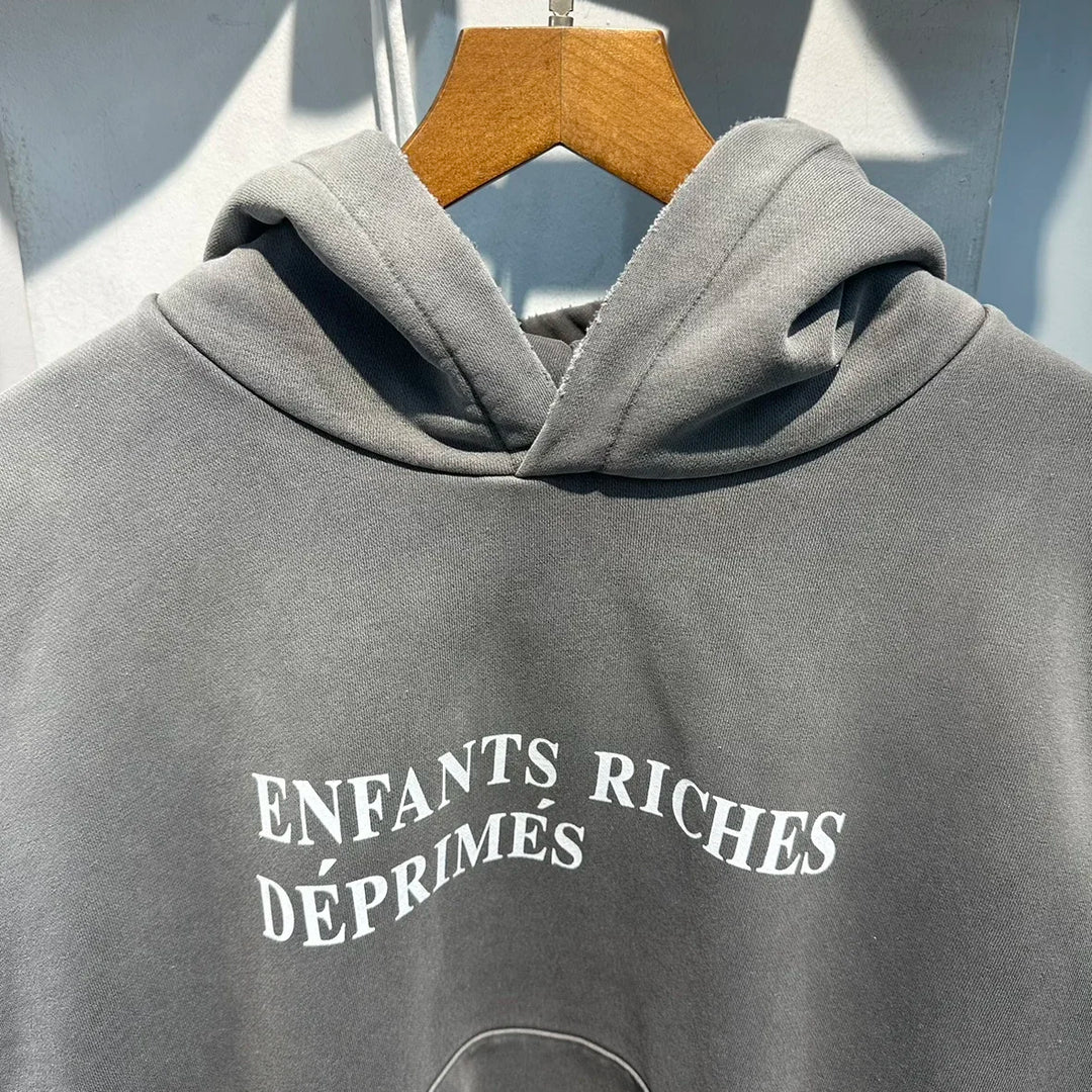 Tie Dye Gradient Wash Enfants Riches Deprimes Hoodies Vintage Street Letter Print  Hooded Sweatshirt Loose Men Women ERD Hoodys