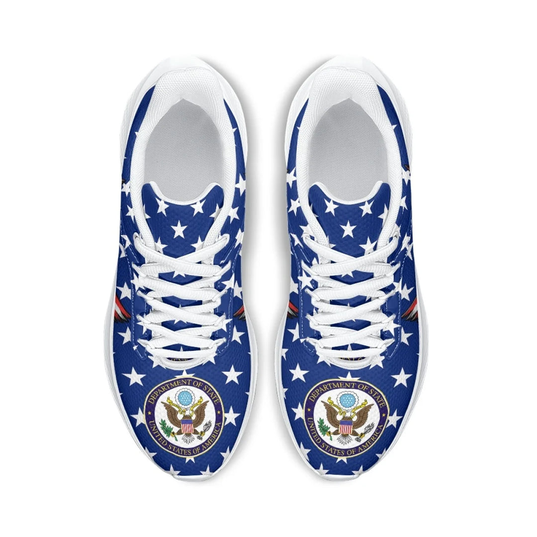 New Fashion American Flag Eagle Pattern Print Ladies Tennis Shoes Outdoor Travel Round Toe Sneakers Breathable Lace Up Footwear