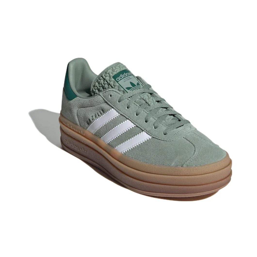 Adidas GAZELLE BOLD Thick Sole Heightened Women's Board Shoes Casual Sport Skateboarding Shoes comfortable Sneakers brownish