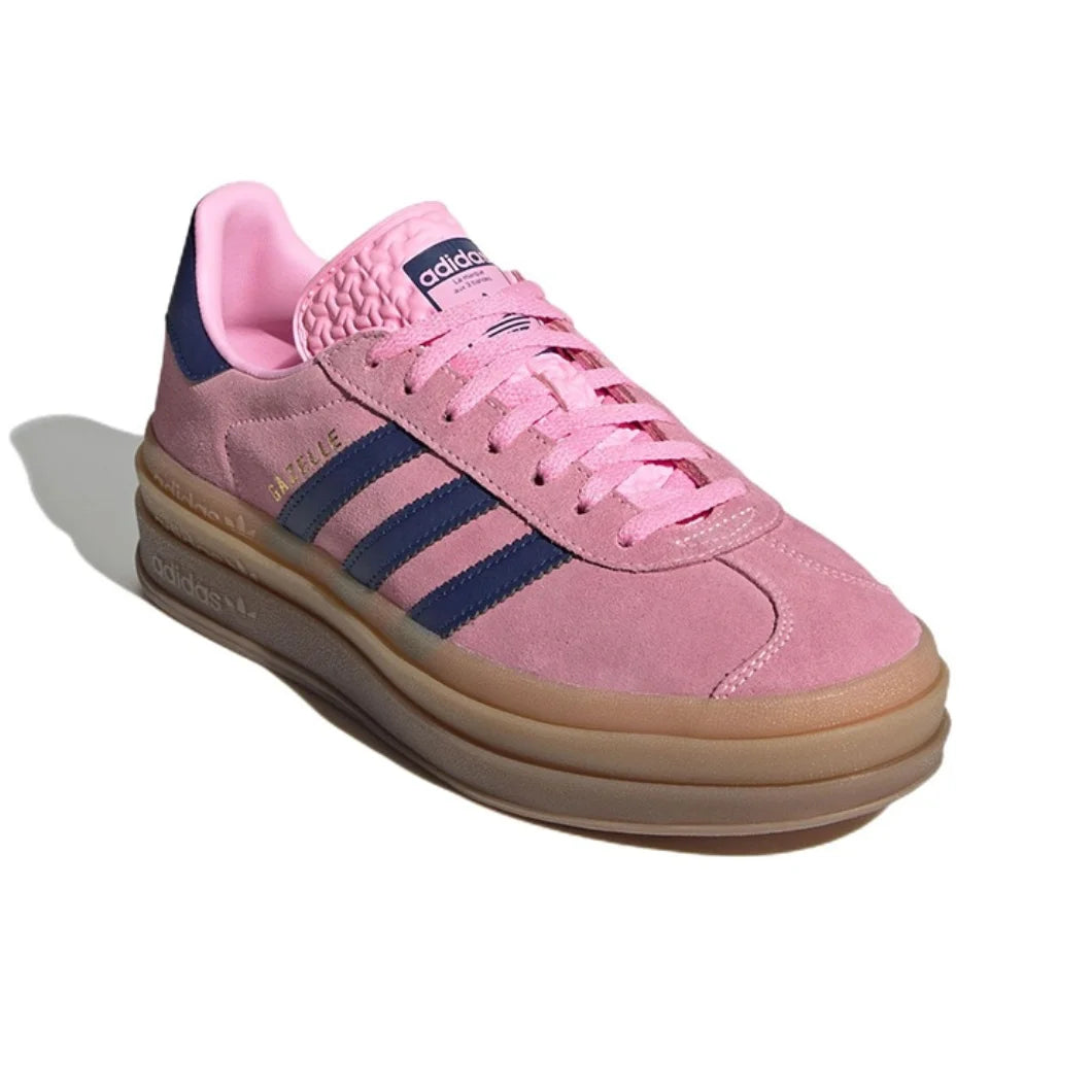 Adidas GAZELLE BOLD Thick Sole Heightened Women's Board Shoes Casual Sport Skateboarding Shoes comfortable Sneakers brownish