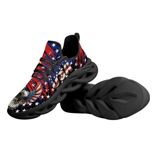 July 4th American Independence day Design Running Sneakers Unisex Comfort Mesh Shoes USA Eagle Print Cushion Walking Zapatillas