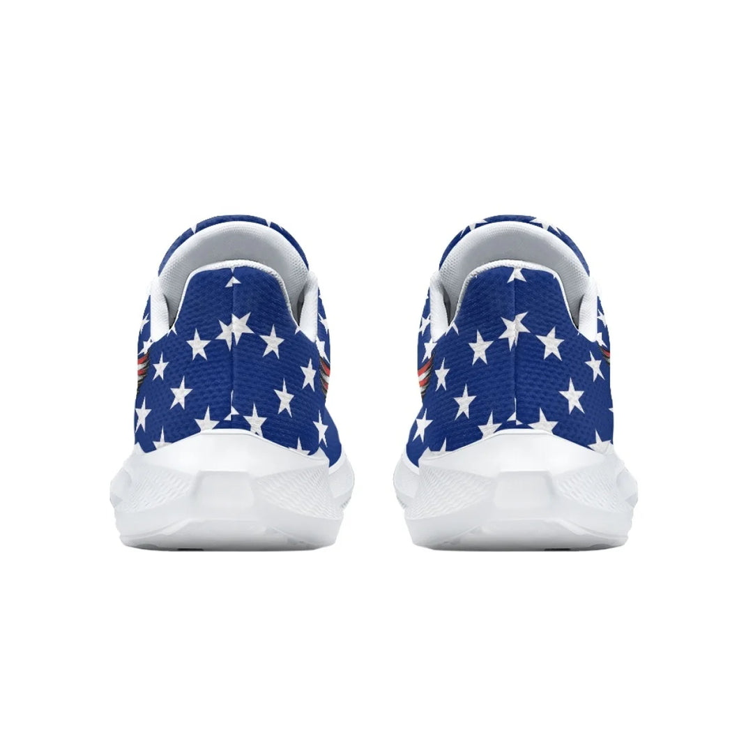 New Fashion American Flag Eagle Pattern Print Ladies Tennis Shoes Outdoor Travel Round Toe Sneakers Breathable Lace Up Footwear