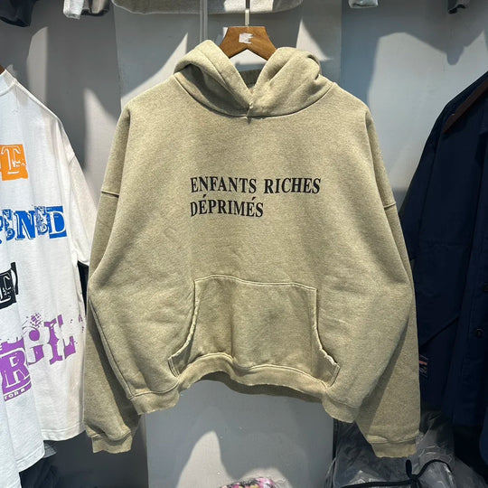 Tie Dye Gradient Wash Enfants Riches Deprimes Hoodies Vintage Street Letter Print  Hooded Sweatshirt Loose Men Women ERD Hoodys