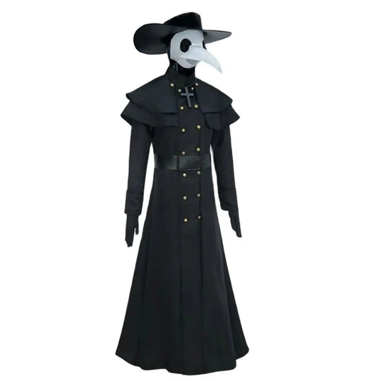 Plague Doctor Costume Crow Long Mouth Bird Halloween Adult Medieval Steam Punk European American Man Costume Clothing Set