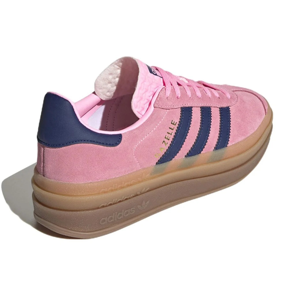 Adidas GAZELLE BOLD Thick Sole Heightened Women's Board Shoes Casual Sport Skateboarding Shoes comfortable Sneakers brownish