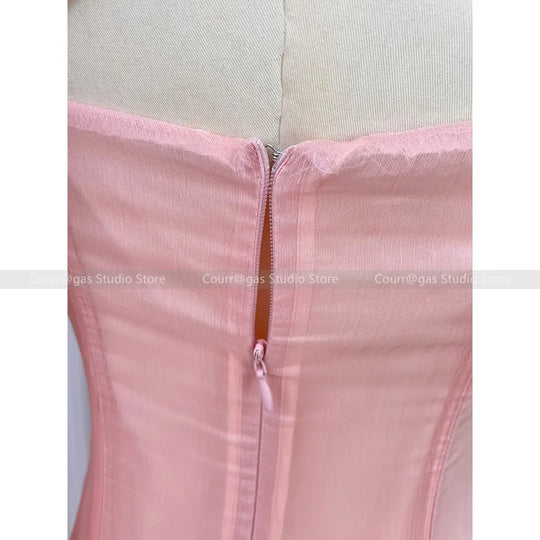 Pink Fairy Fluttering Fairy Dress Sexy Backless Neck Flutter Bandeau Dress Sexy Cross Twisted