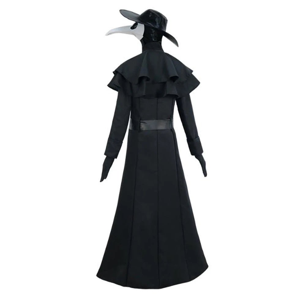 Plague Doctor Costume Crow Long Mouth Bird Halloween Adult Medieval Steam Punk European American Man Costume Clothing Set