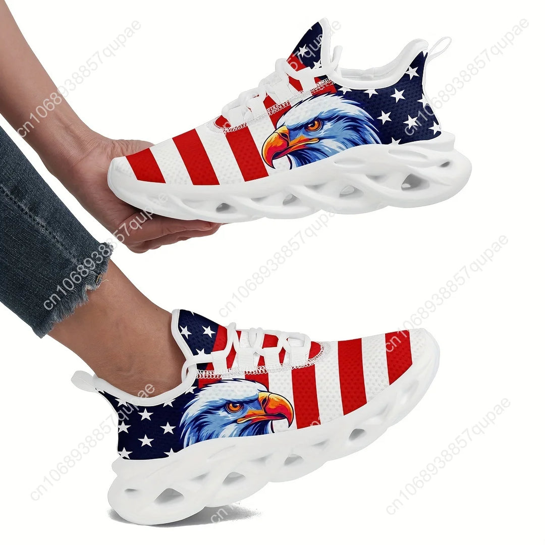 Beautiful American Flag Eagle Flats Sneakers Mens Womens Sports Running Shoes High Quality DIY Sneaker Customization Shoes