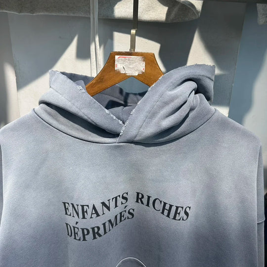 Tie Dye Gradient Wash Enfants Riches Deprimes Hoodies Vintage Street Letter Print  Hooded Sweatshirt Loose Men Women ERD Hoodys