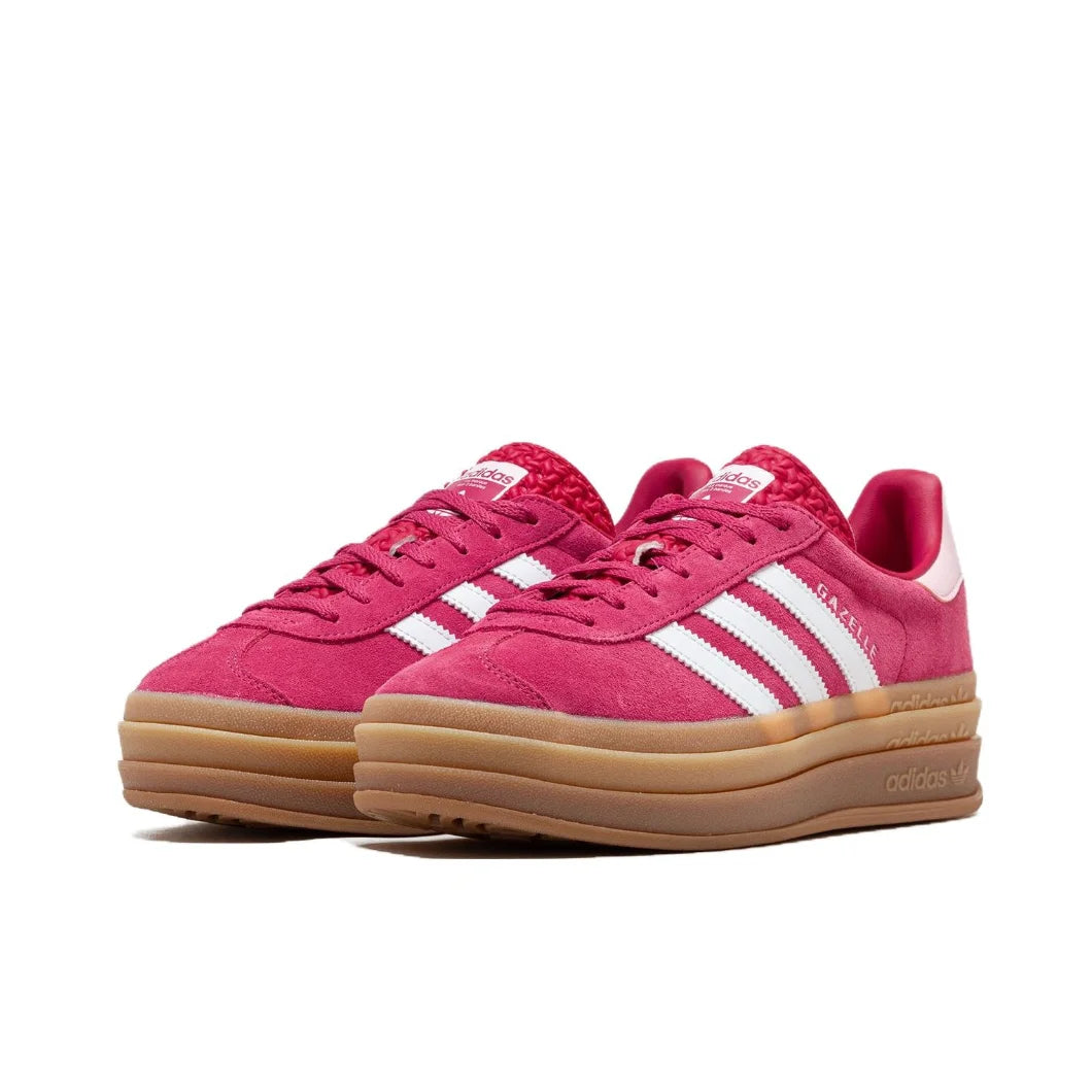 Adidas GAZELLE BOLD Thick Sole Heightened Women's Board Shoes Casual Sport Skateboarding Shoes comfortable Sneakers brownish