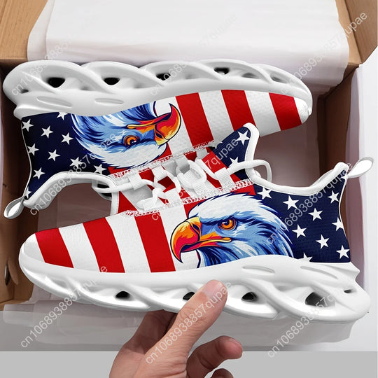 Beautiful American Flag Eagle Flats Sneakers Mens Womens Sports Running Shoes High Quality DIY Sneaker Customization Shoes