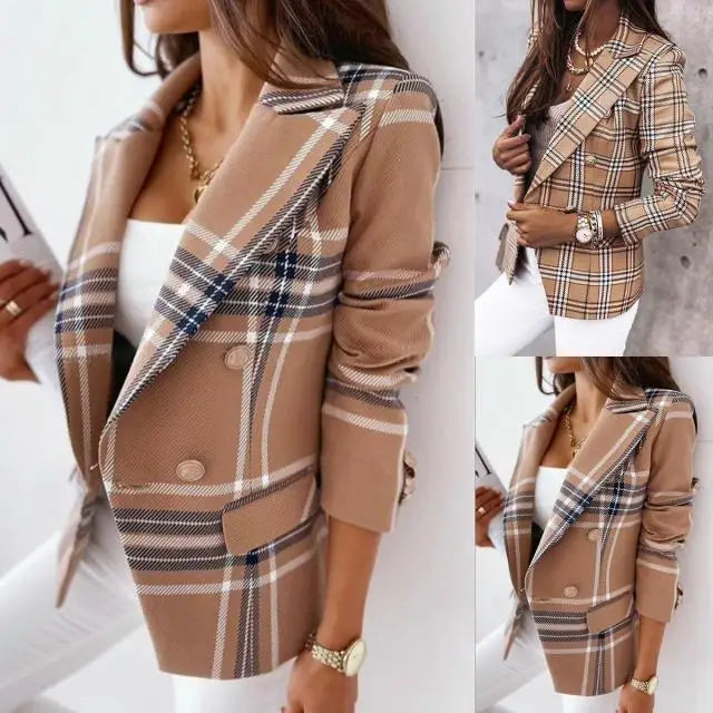 Autumn Office Lady Elegant Solid Blazer Coats Fashion Turn-Down Collar Women Outerwear Spring Casual Simple Long Sleeve Jackets