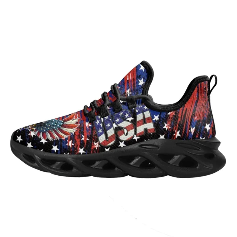 July 4th American Independence day Design Running Sneakers Unisex Comfort Mesh Shoes USA Eagle Print Cushion Walking Zapatillas