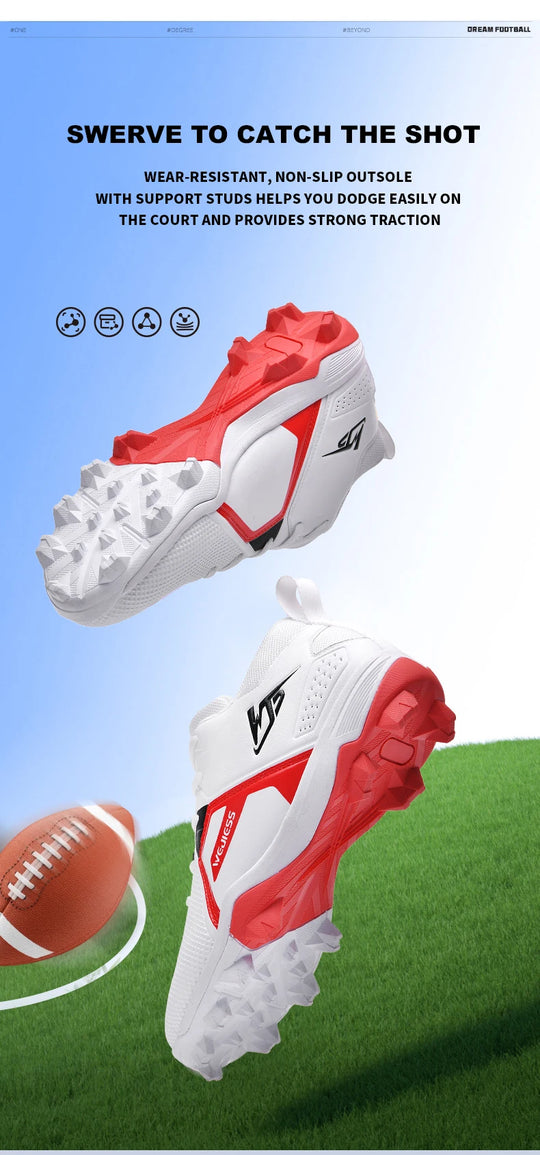 American Football Shoes Men Professional Fast Soccer Sneakers Outdoor Anti Skid Mens Rugby Cleats Non Slip Male Baseball Boots